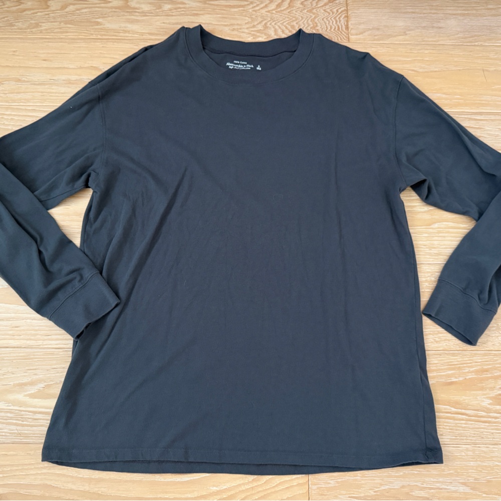 ABERCROMBIE & FITCH Mens Long Sleeve Shirt Minimalist Streetwear Essential S